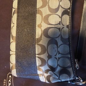 Authentic Coach Signature Stripe TP Handle Bag